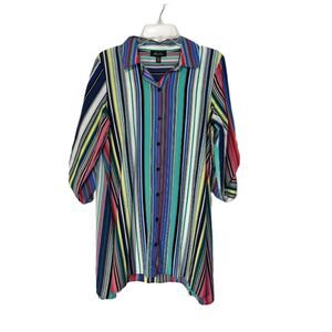 Melissa Paige STRIPED tunic/shirt dress MULTI COLOR SIZE M LAGENLOOK BOHO
